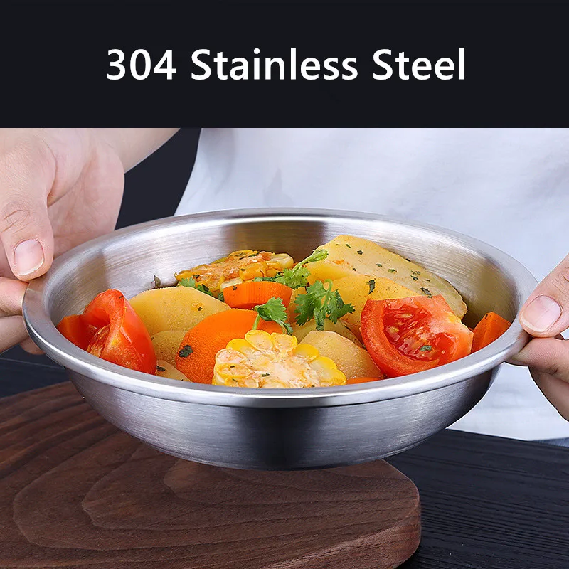 

Stainless Steel Dish Round Plates Dish Set Camping Outdoor Plate Kitchen Accessories