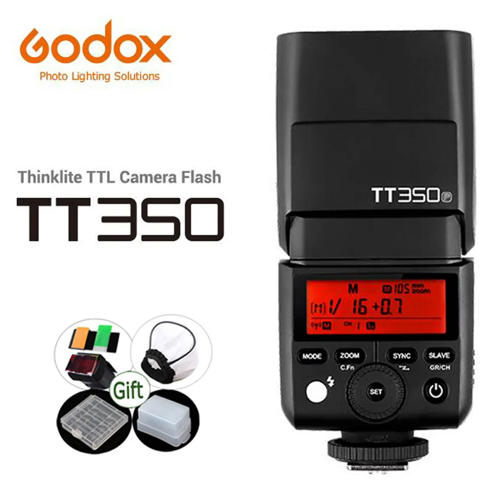 Мини-вспышка Godox TT350C TT350N TT350S TT350O TT350F TT350P ttl 2,4G HSS Flash TT350 для камеры Canon Nikon sony Fuji Pentax - Color: Only TT350 Flash