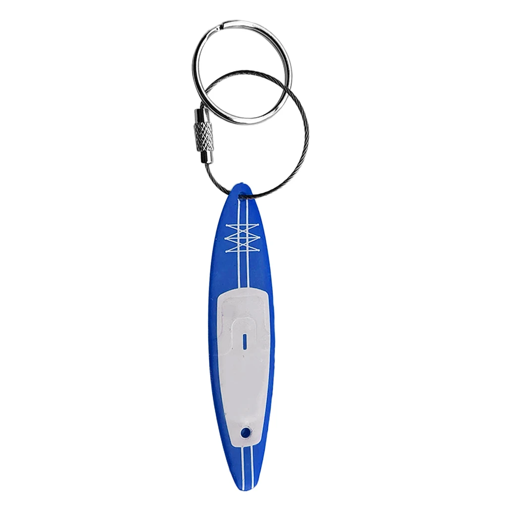 PVC Kayak Keychain Canoe Boat SUP Key Holder Hanging Tool with Stainless Steel Screw Lock Key Ring, Split Ring - Choose Colors
