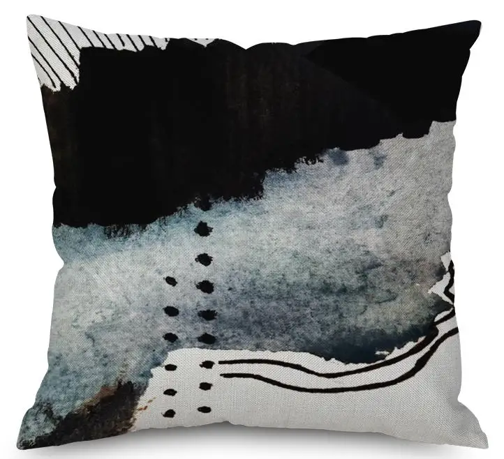 Скандинавский стиль персонализированные геометрические граффити Декоративные диванные подушки чернил живописная абстрактная картина стул подушка для офиса - Цвет: A2