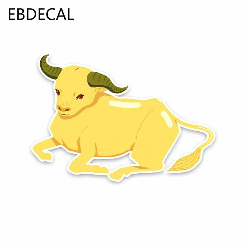 Ebdeckle мультфильм желтый животное Крупный рогатый скот наклейка PVCFor авто