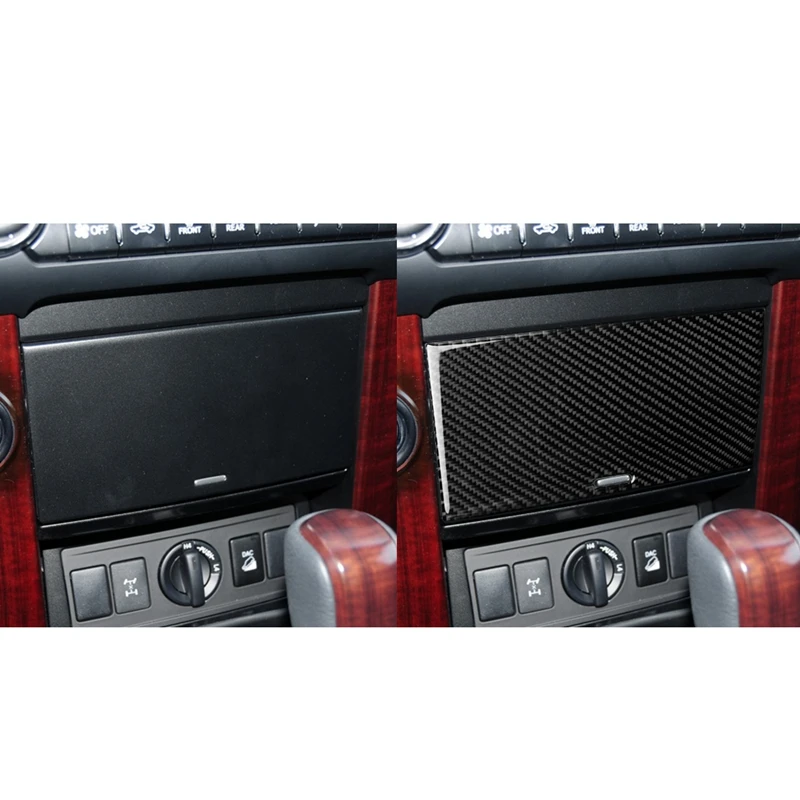 Carbon Fiber Instrument Dashboard Console Gear Box Ashtray Panel Frame Decal Cover Trim for Toyota Land Cruiser Prado 2010