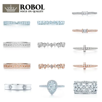 

09 High Quality Original 925 Sterling Silver Ring with Original Engraved Luxury Jewelry Woman Jewelry Gift Free Shipping
