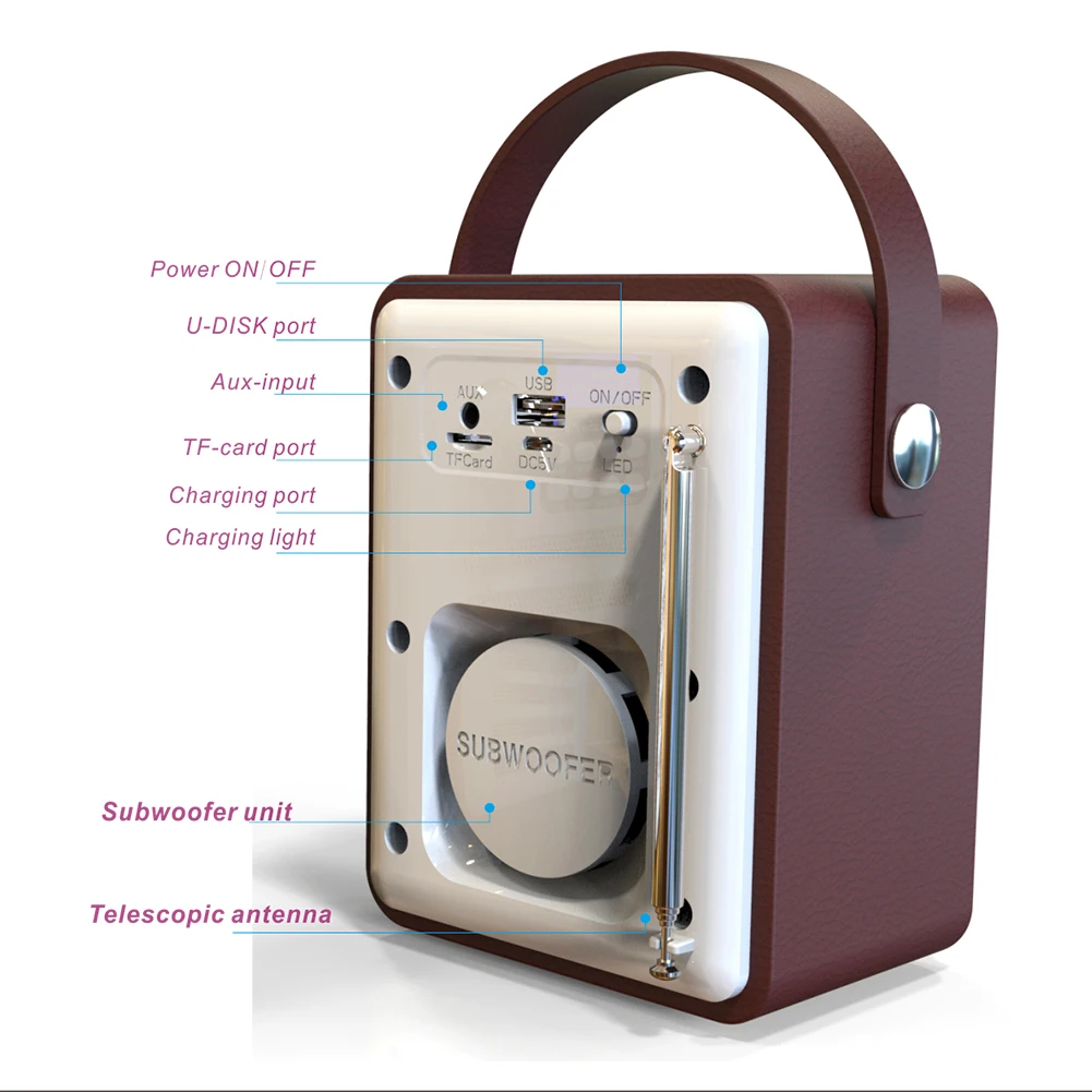 DAB MP3 USB Bluetooth плеер стерео аудио Ретро запись портативный Перезаряжаемый цифровой