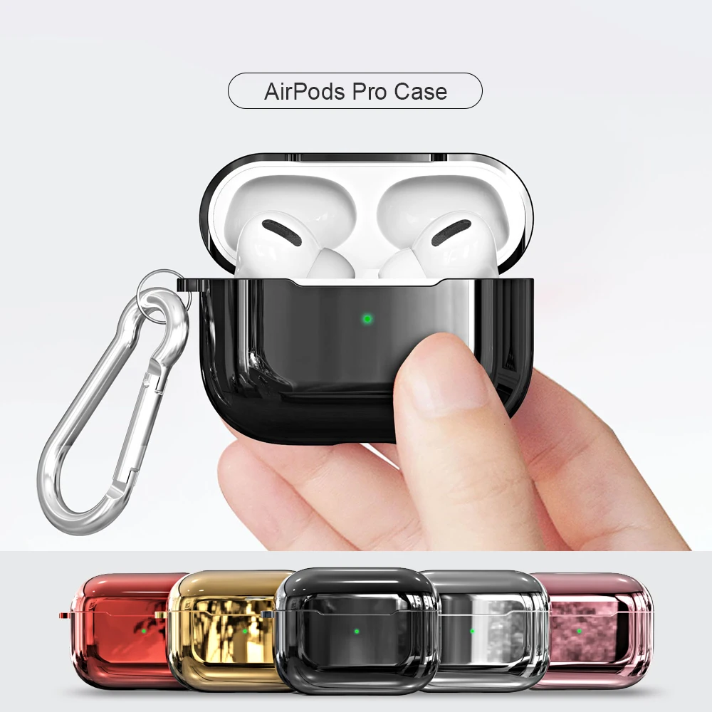 С гальваническим покрытием Жесткий Чехол для наушников Apple Airpods Pro 3 защитный