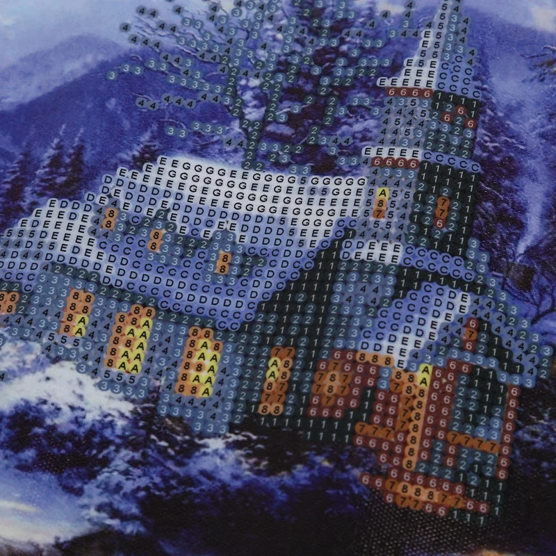 New-Christmas Snow House 5D Diamond Painting DIY Cross Stitch Kit 16 x 12 Inch