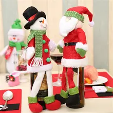 Рождественская бутылка вина Обложка сумка украшения дома вечерние Санта Клаус Снеговик упаковка рождественские вечерние орнамент набор бутылок мешок Горячая