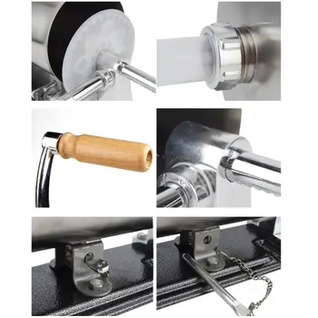 

6L Stuffer Maker 304 Stainless Steel Kitchen Meat Mincer Grinder Sausage +Nozzle