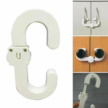 

4 Pcs Stretchable Safety Lock Easy Install Punch Free Cupboard Cabinet Kids Protection Sliding Multifunction Guard Wide Use Home