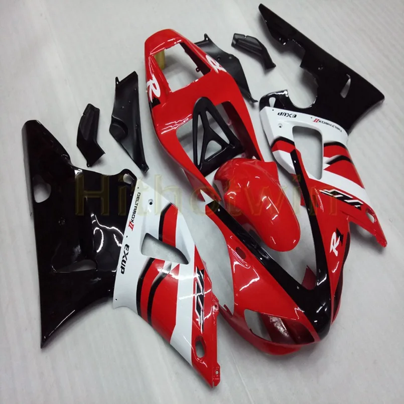 Капот мотоцикла на заказ для YZF-R1 1998-1999 ABS пластик обтекатель литьевой формы красное пламя - Цвет: J