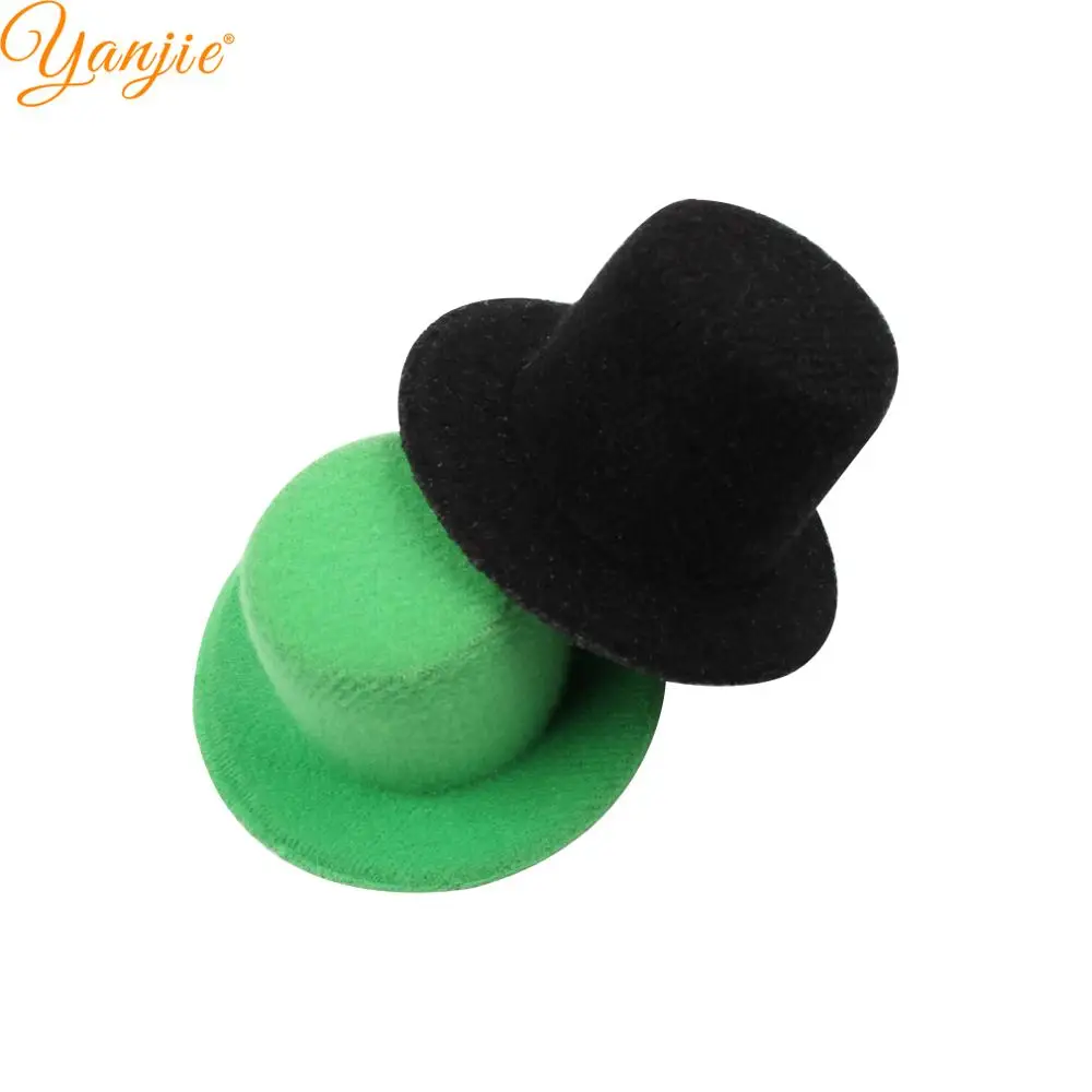 20pcs/lot 2022 New Arrival St Patrick Festival Hat Felt Pads DIY Hair Accessories For Girl Headwear Ornament For Headband