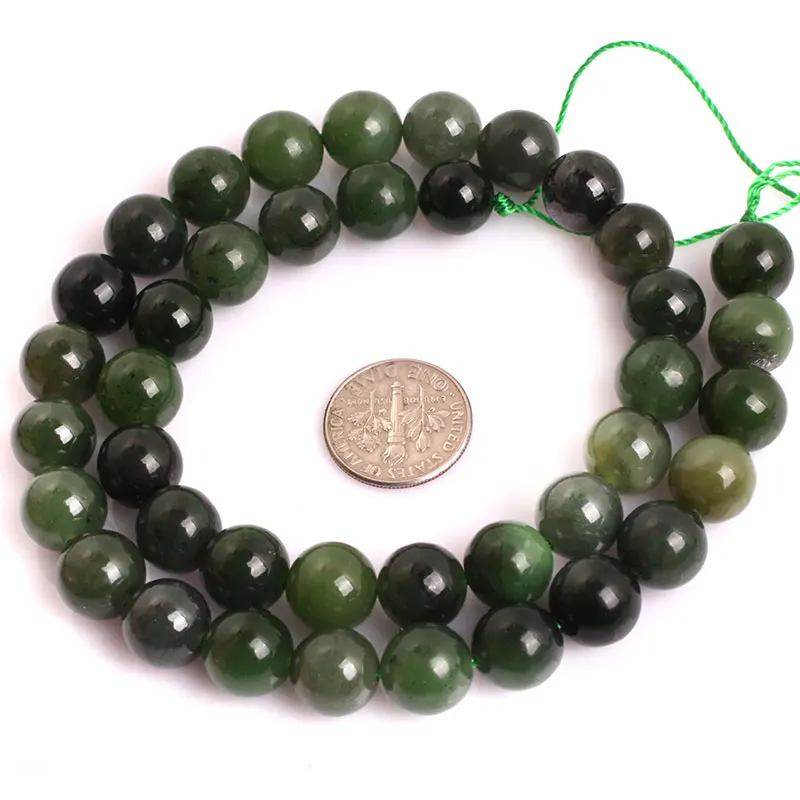 Бусины из натурального зеленого канадского Jadeite класса АА бусины драгоценного