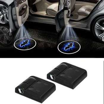 

2pcs Car Light Bat Logo Door Shadow LED Welcome Laser Projector Lamp for Jaguar Mitsubishi L200 RALLIART Pajero Car Accessories