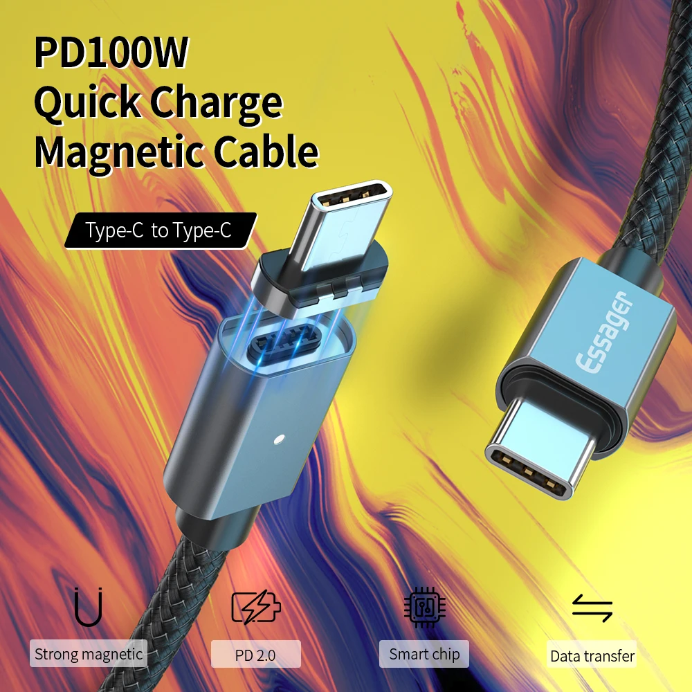 Essager usb type C к USB C кабель для MacBook Pro 100 Вт PD QC Быстрая зарядка 4,0 3,0 Для huawei P30 Redmi K20 Pro Кабель usbc type-C