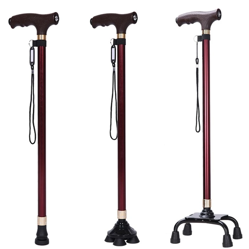 Adjustable Folding Elderly Walking Stick Old Man Crutch Aluminum Alloy