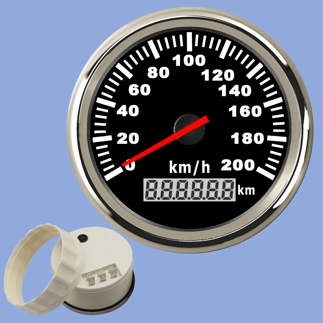 

DWCX Universal Car 120km/h Waterproof Digital Pointer Speed Odometer Speedometer Gauge Meter 85mm