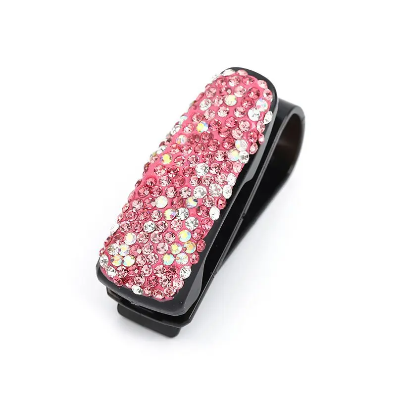 Автомобильная Мода солнцезащитные очки коробка Bling Стразы Кристалл клип Солнцезащитная доска Многофункциональный Чехол для очков Автомобильный держатель для карт - Название цвета: A3
