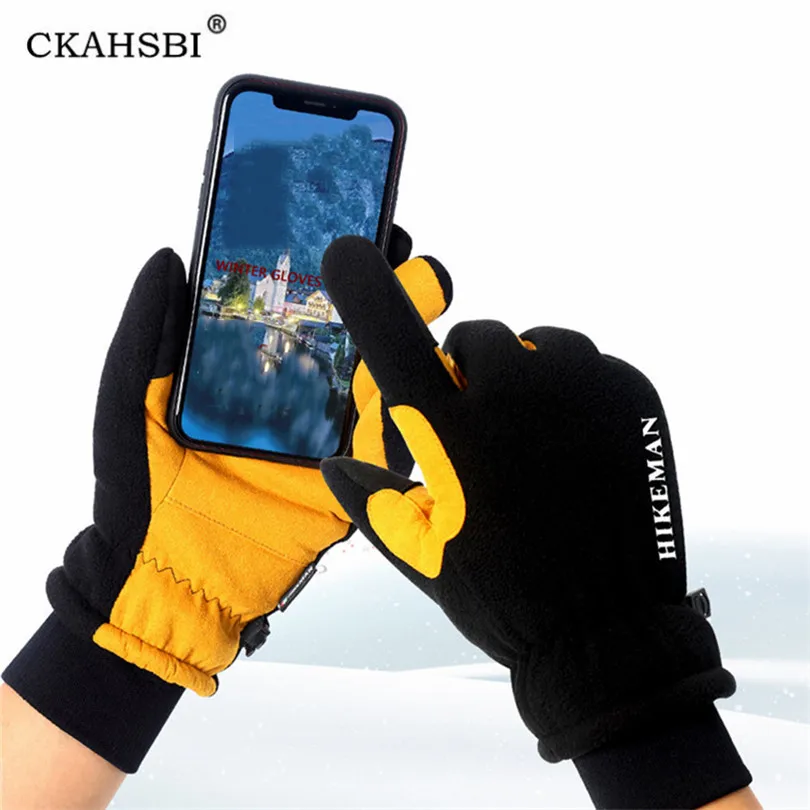 CKAHSBI перчатки для вождения, зимние теплые перчатки для мужчин, лыжные перчатки для сноуборда, езды на мотоцикле, зимние перчатки с сенсорным экраном
