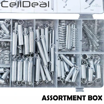 

200pcs Hardware Tension Spring Spring Set with Storage Box Accessories Extension and Compression Coil Portable Hardware Tool