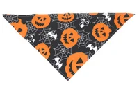 Pet Saliva Towel Halloween Skull Pumpkin Printed Scarf Jewelry Dog Triangle Towel – Festive and Functional Accessory for Halloween