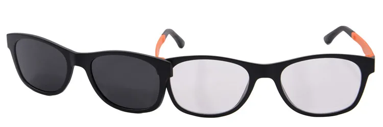 c2 black orange Очки с магнитным зажимом, солнцезащитные очки для близорукости, очки для вождения, поляризованные солнцезащитные очки на застежке, двойного назначения, P003 - Цвет линз: c2 black orange