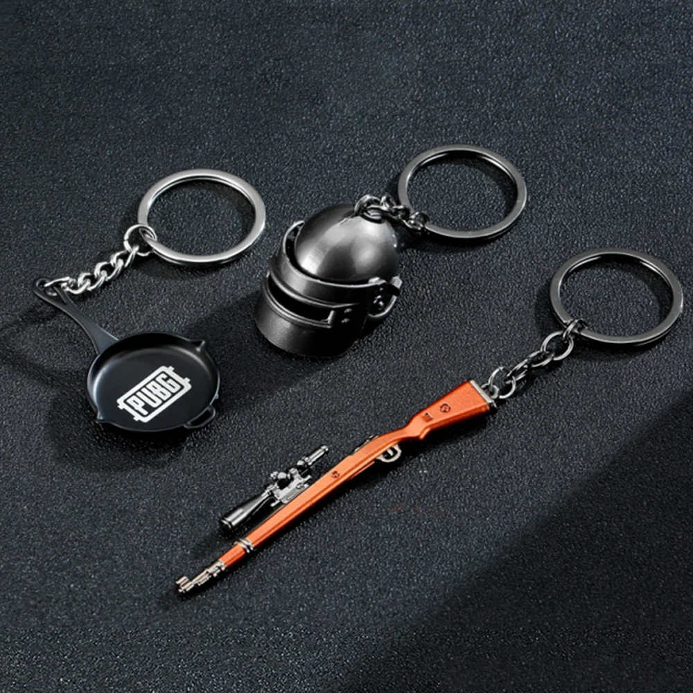 PUBG-Keychain-Armor-Bag-Key-Chain-Helmet-Pan-98K-Gun-Alloy-Keyring-Jewelry-FPS-Game-Fans (2)