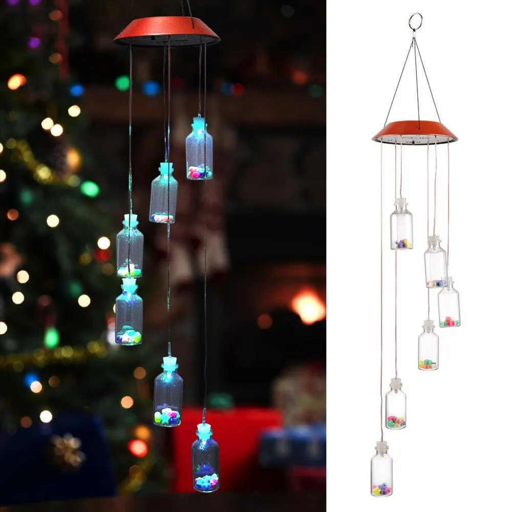 LED Solar Wind Chimes Outdoor Waterproof Color Changing Light Wind Chime for Home Party Garden Night kids room Decoration