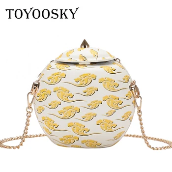 

TOYOOSKY Women Fashion Circular Bags Purses and Handbags Casual Shoulder Bag Crossbody Bag 2020 Designer Cloud print Bags Totes