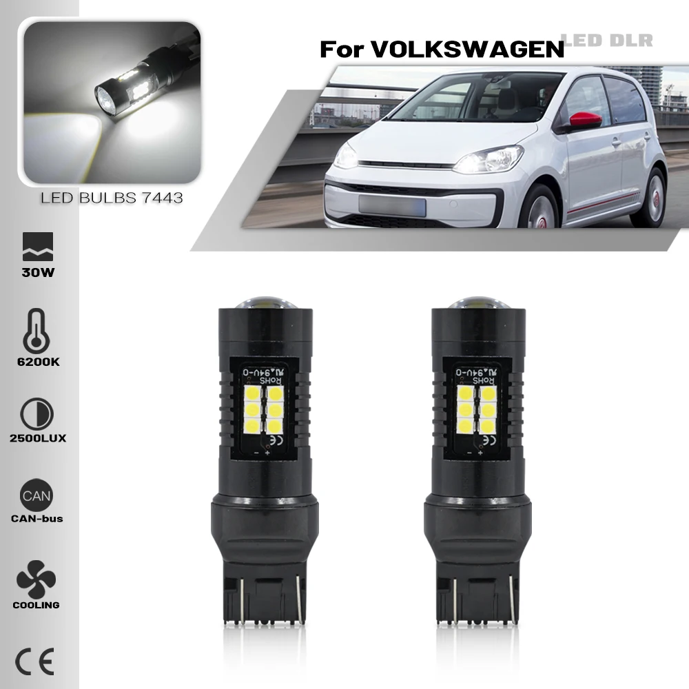 2 шт. W21/5 Вт T20 7443 Светодиодная лампа CANBUS без ошибок для VW Up! Дневные ходовые огни Caddy