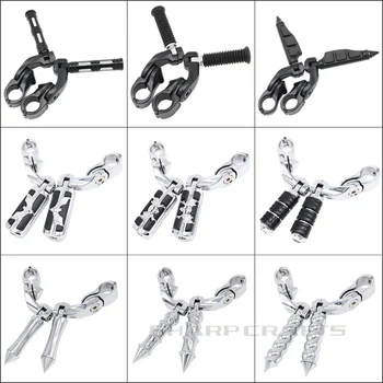 

CNC 1-1/4" 1.25" Universal Highway Crash Engine Guard Bar Brackets Mounts Clamps Male Footpegs Foot pegs For Harley Honda Yamaha