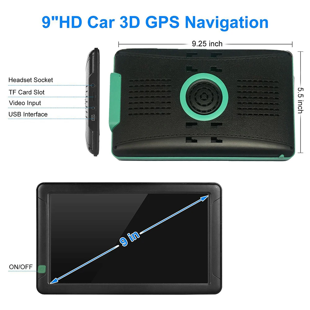 Gps навигация 9 дюймовый навигационный прибор емкость lcd сенсорный экран 256MB Bluetooth спутниковый дорожный навигатор бесплатно с новейшей картой