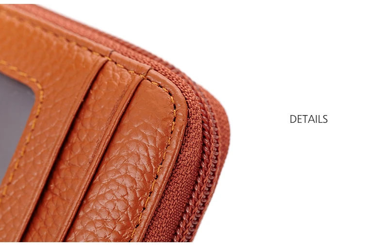 Fashion quality chengguan CL2221 Genuine leather 9 Card bag 2 Coin Pocket Women men short Wallet small Zipper Purse Card bag