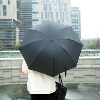 

OTHERHOUSE Folding Umbrella Eight Bone Parasol Large Strong Frame Windproof Portable Travel Black Umbrellas Women Men