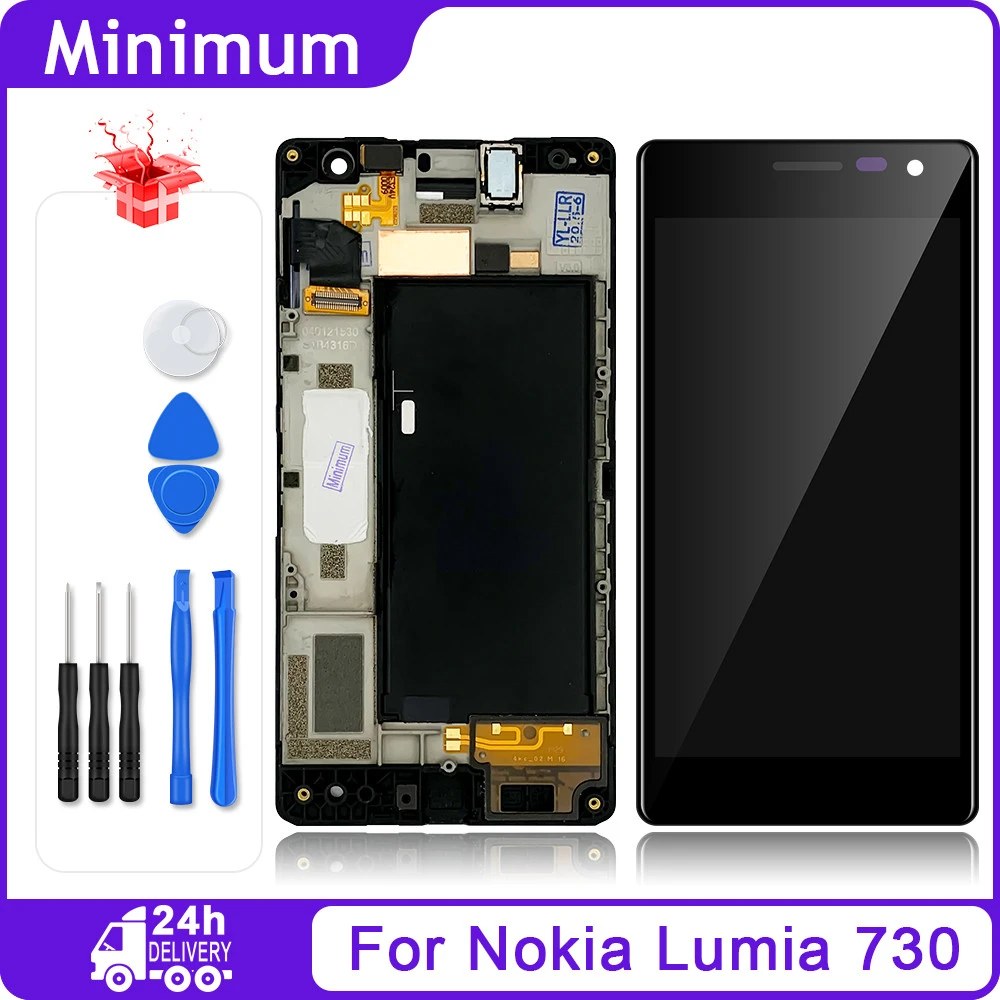 outils ecran LCD Ecran complet pour Nokia Lumia 730 735 noir vitre tactile