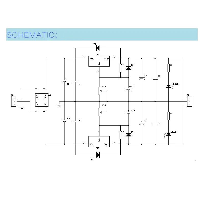 LM317 LM337 положительный и отрицательный двойной блок питания регулируемый Diy Kit