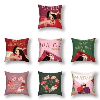 

2pcs Pillowcase Valentine's Day Decoration Sofa Cushion Cover Decorative Letter Pillowcase Romantic Home Decor Cushion