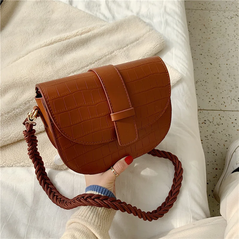 

Autumn And Winter Retro Small Bag Women's 2019 New Style Fashion Korean-style Versatile Textured Shoulder Bag Stone Pattern Fash