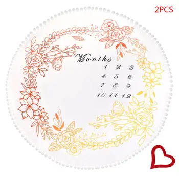 

2 Pcs/set Baby Girls Boys Monthly Milestone Blanket with Frame Photography Props