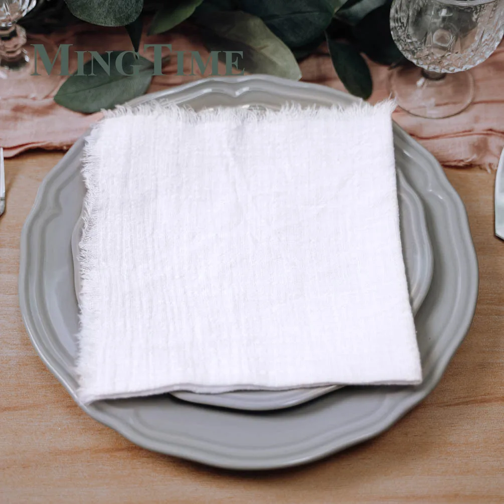 10 kom Salvete Tkanina 41*41 cm Rustikalna pamučna gaza Čajni ručnik Podmetači za blagovaonicu Potrepštine za svadbene restorane Lanena dekoracija za stol