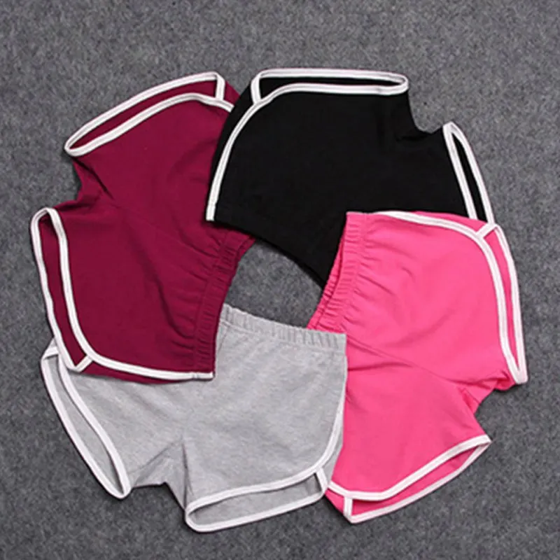 Women Cotton Blend Summer Shorts Pants Contrast Binding Side Split Elastic Waist Patchwork Casual Short Pant FreeShipping x