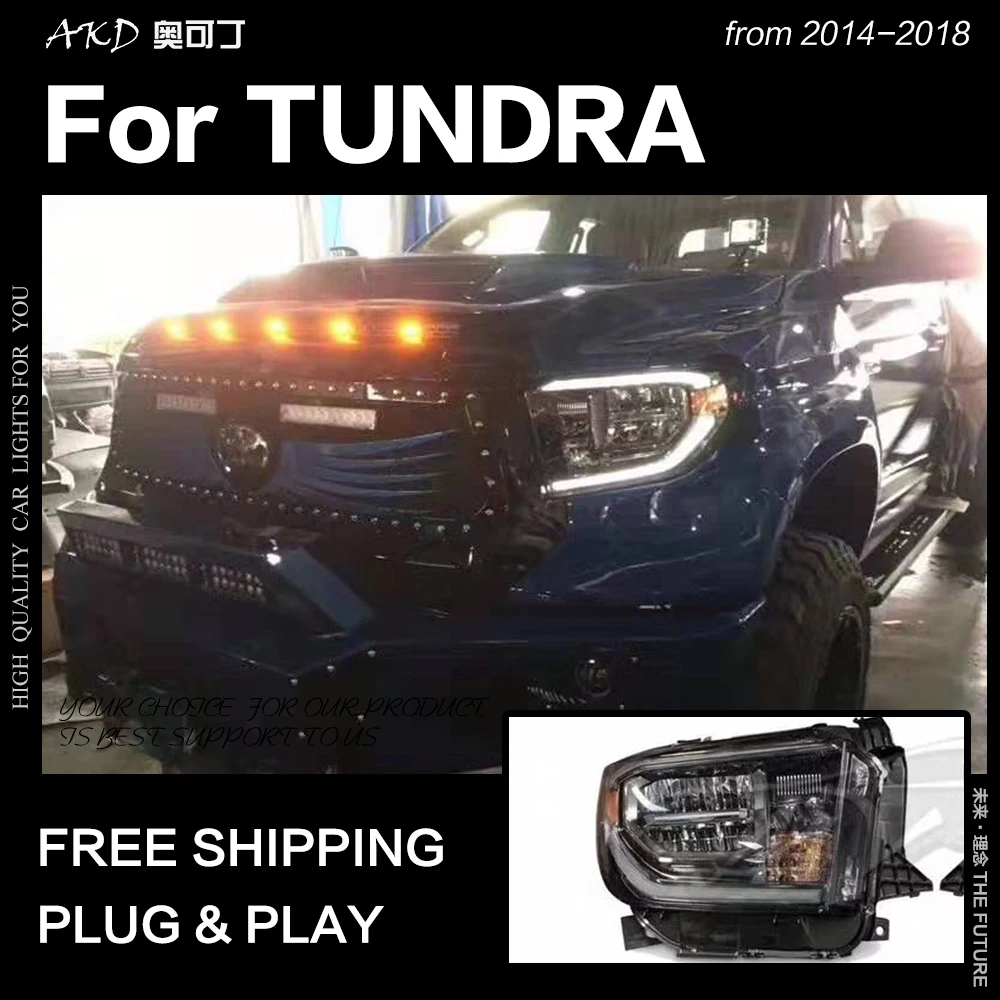 AKD автомобильный Стайлинг для Toyota Tundra фары- Tundra светодиодный фонарь DRL дальнего ближнего света светодиодный головной фонарь аксессуары