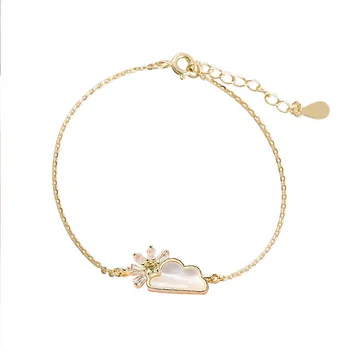 

S925 Original Sunny Bracelet Female Sterling Silver Forest Small Fresh Diamond Simple Sun Cloud Color Hand Jewelry