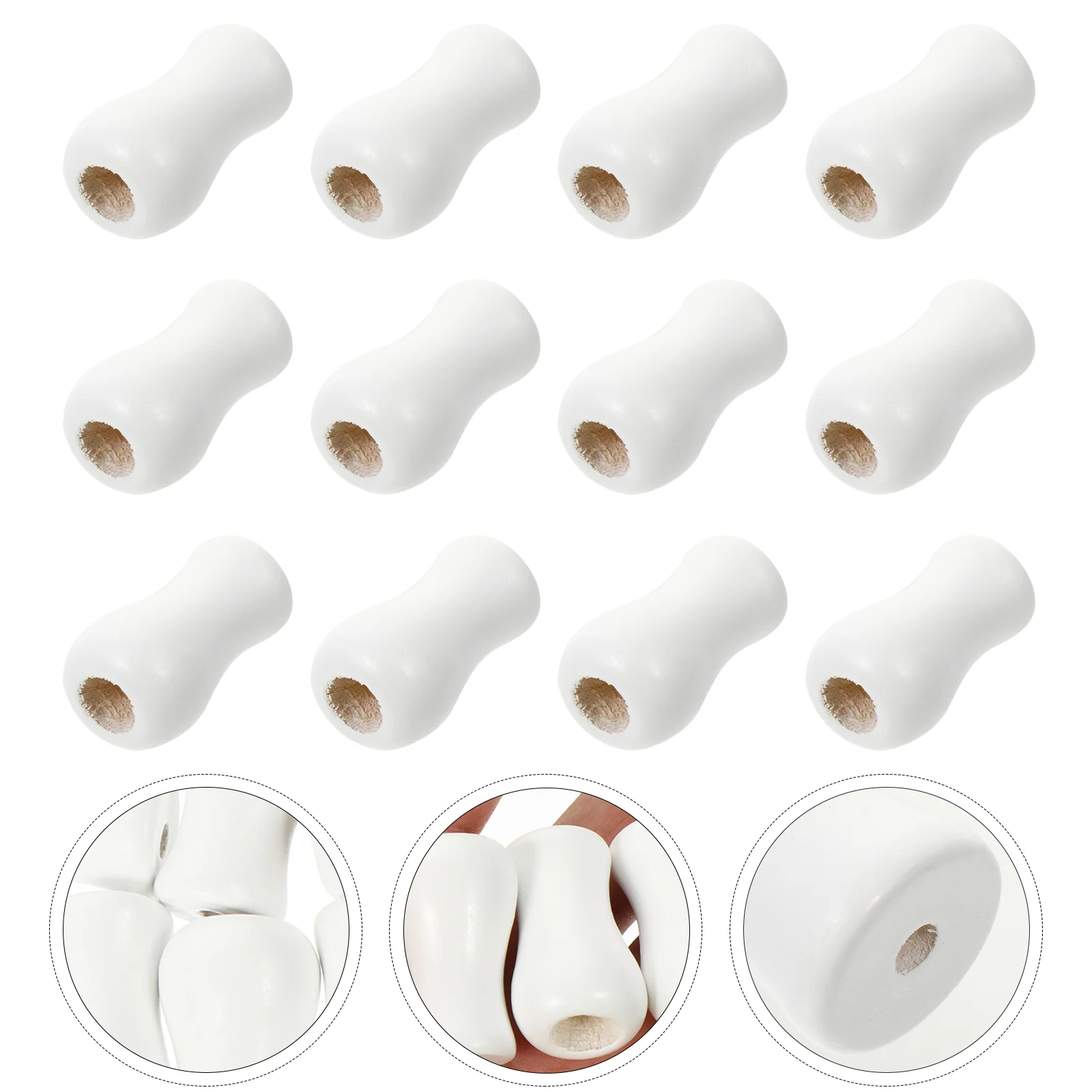 12pcs Window Blind Wood Cord Knobs Cord Pulls Cord Drapery Ends for