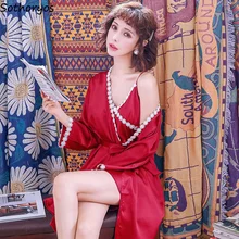 Нарядные комплекты, женская элегантная модная повседневная простая дышащая домашняя одежда для сна, мягкая женская одежда, высокое качество, свободная шикарная однотонная Одежда для девочек