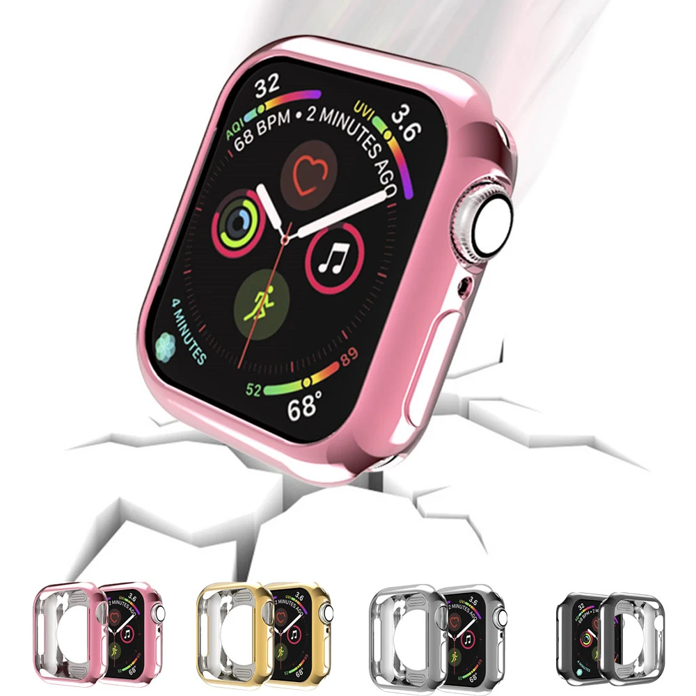 Чехол для Apple watch 4 Case 44 мм 40 мм iwatch series 4 5 покрытием ТПУ Защитная крышка Силиконовая соска защитный чехол