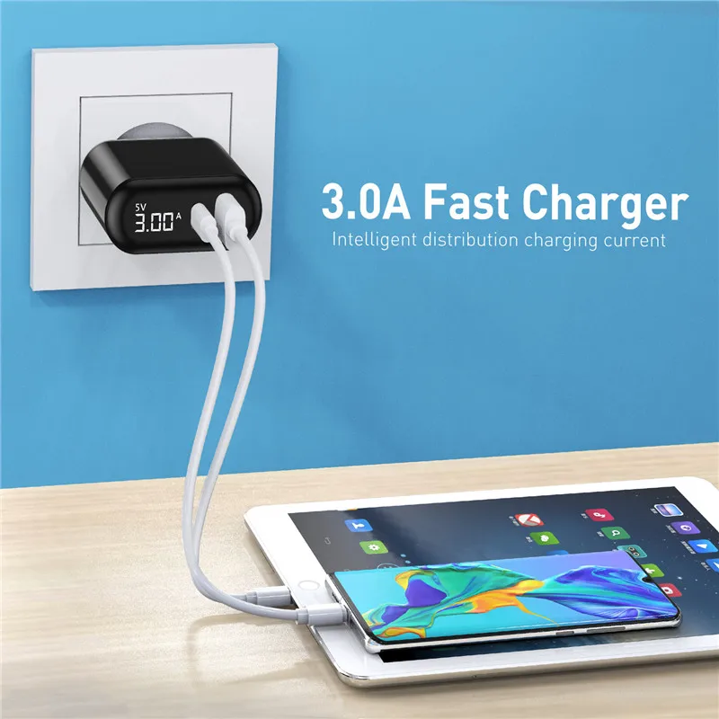 Быстрое зарядное устройство 4 0 3 18 Вт USB Type C PD быстрое с европейской вилкой