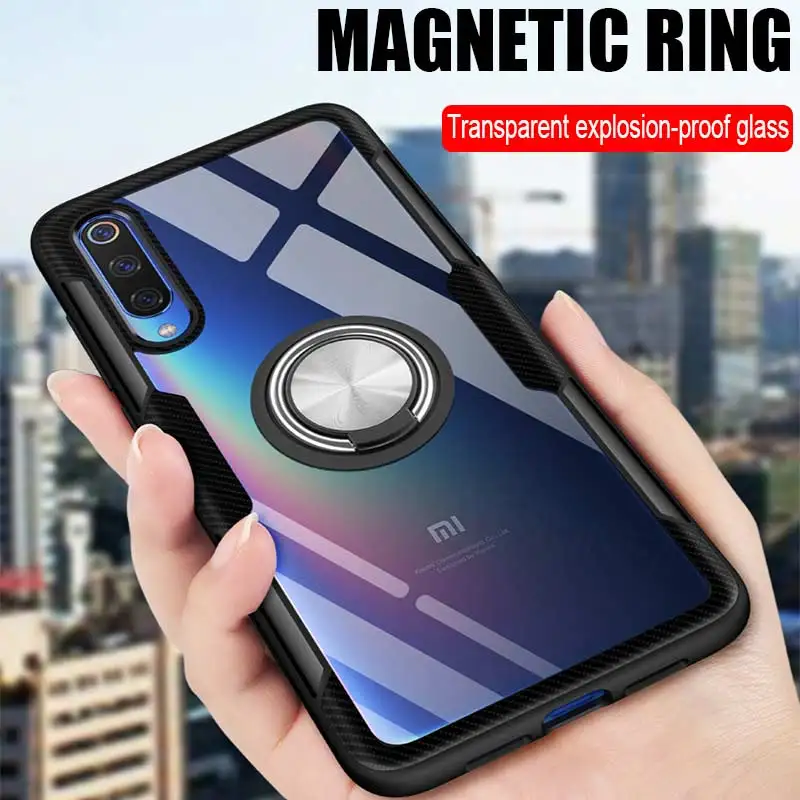 Ударопрочный Магнитный чехол для телефона Redmi 7 Note 8 5 k20 pro с кольцом Xiaomi Lite 9 se