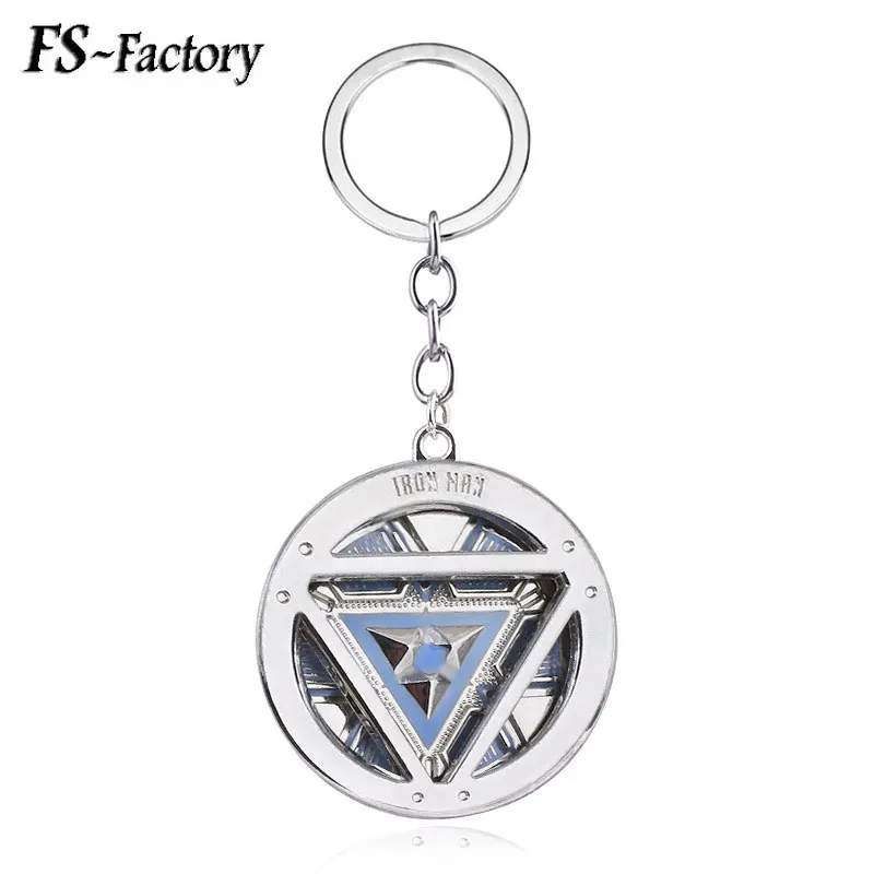 

Iron Man Luminous Arc Reactor Keychain The Avengers Tony Stark Heart Key Chain for Men Car Keyring Chaveiro Jewelry