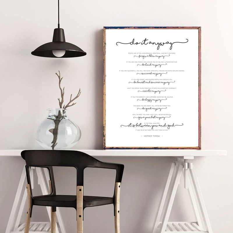 Bible-Inspiring-Art-Print-Mother-Teresa-Poster-Do-it-anyway-Gandhi-Quote-Christian-Wall-Art-Canvas (1)