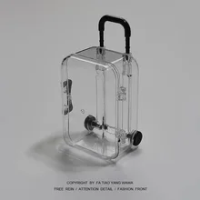 Creative Mini Trolley Case Small Personalized Storage Jewelry Box Fashion Simple Transparent Trolley Travel Bag Finishing Box